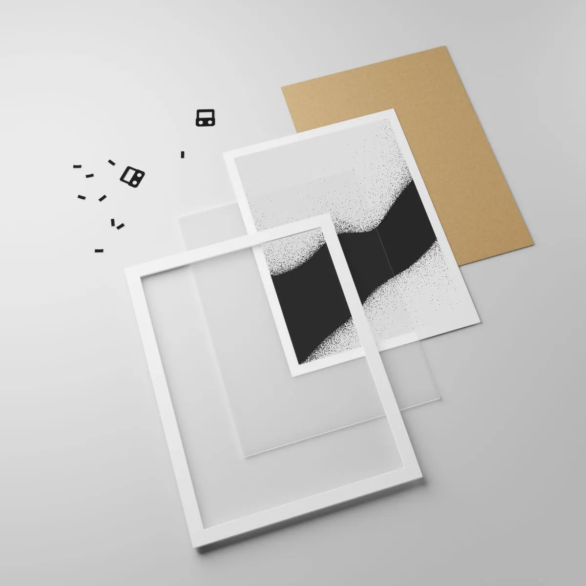 Poster in einem weißen Rahmen - Flüssiges Gleichgewicht - 40x50 cm