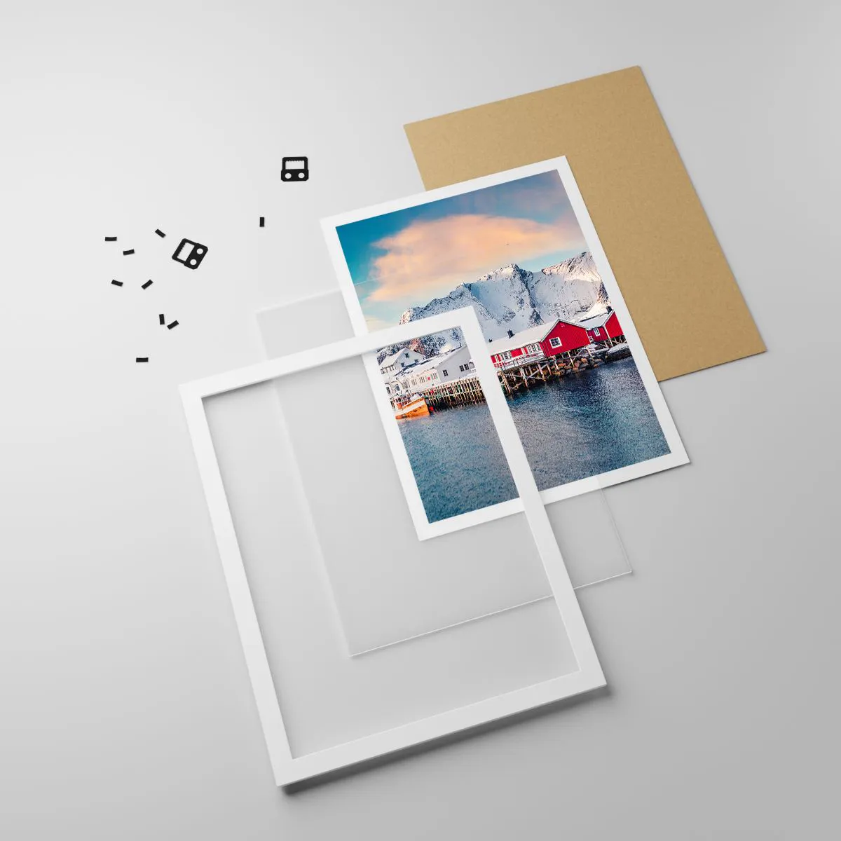 Poster in cornice bianca - Atmosfera del nord - 30x40 cm