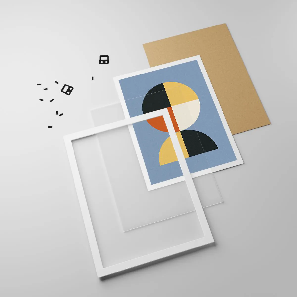 Affiche dans un cadre blanc - Poster - Regarde et compte - 50x70 cm