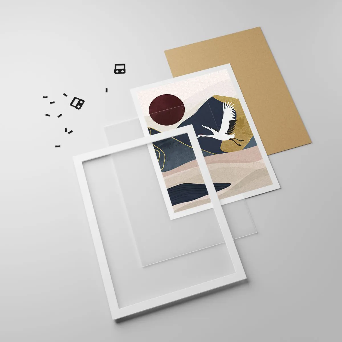 Affiche dans un cadre blanc - Poster - Encore une fois, la journée s'est ÉCOULÉE - 40x50 cm