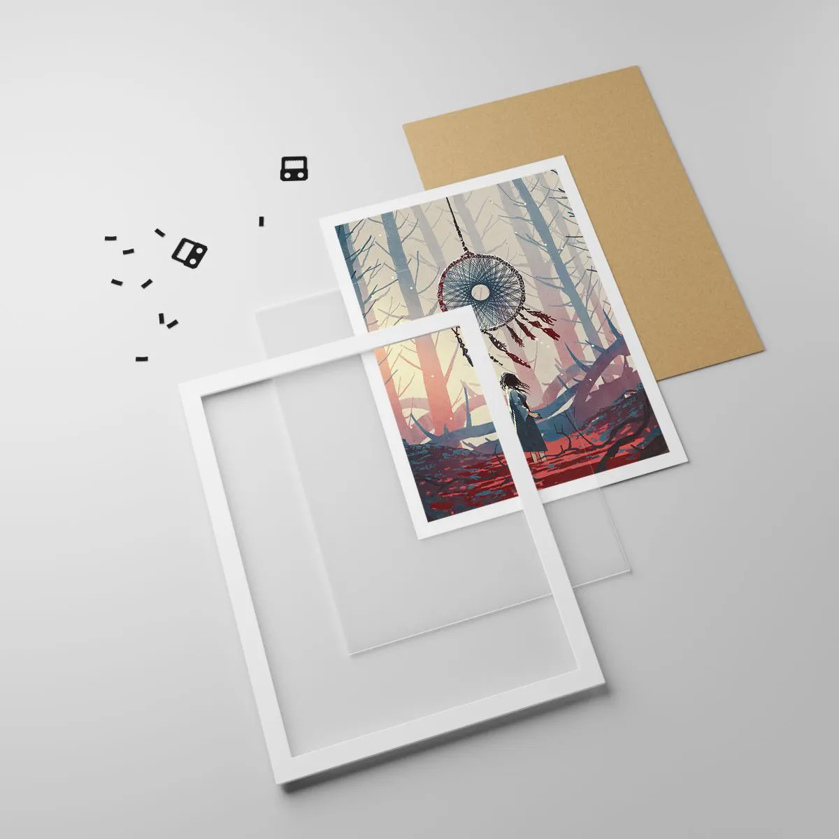 Poster in einem weißen Rahmen - Geheimes Glücksritual - 61x91 cm