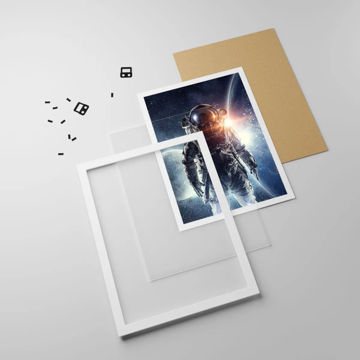 Poster in einem weißen Rahmen - Weltraumabenteuer - 70x100 cm