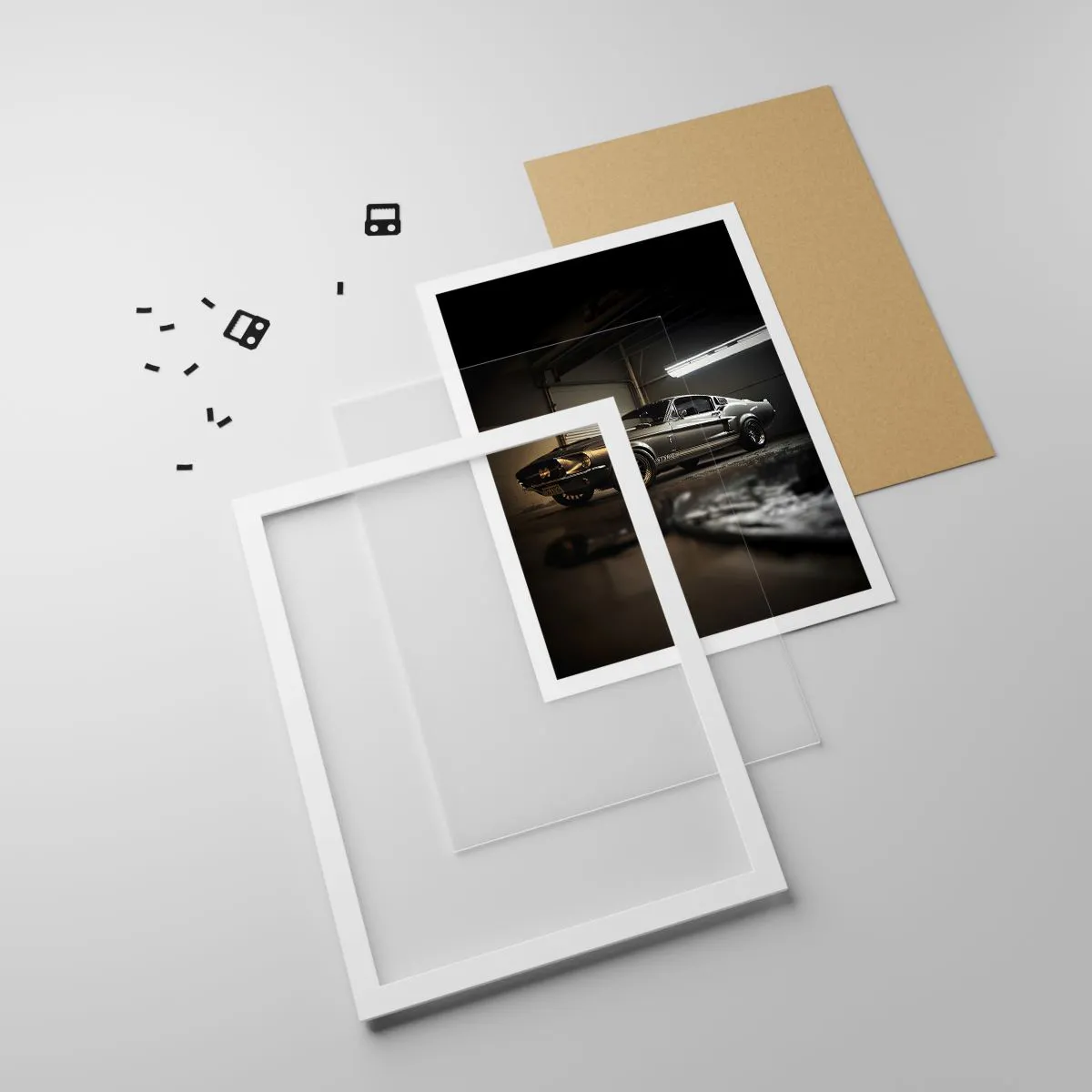 Affiche dans un cadre blanc - Poster - Retour dans le passé - 61x91 cm