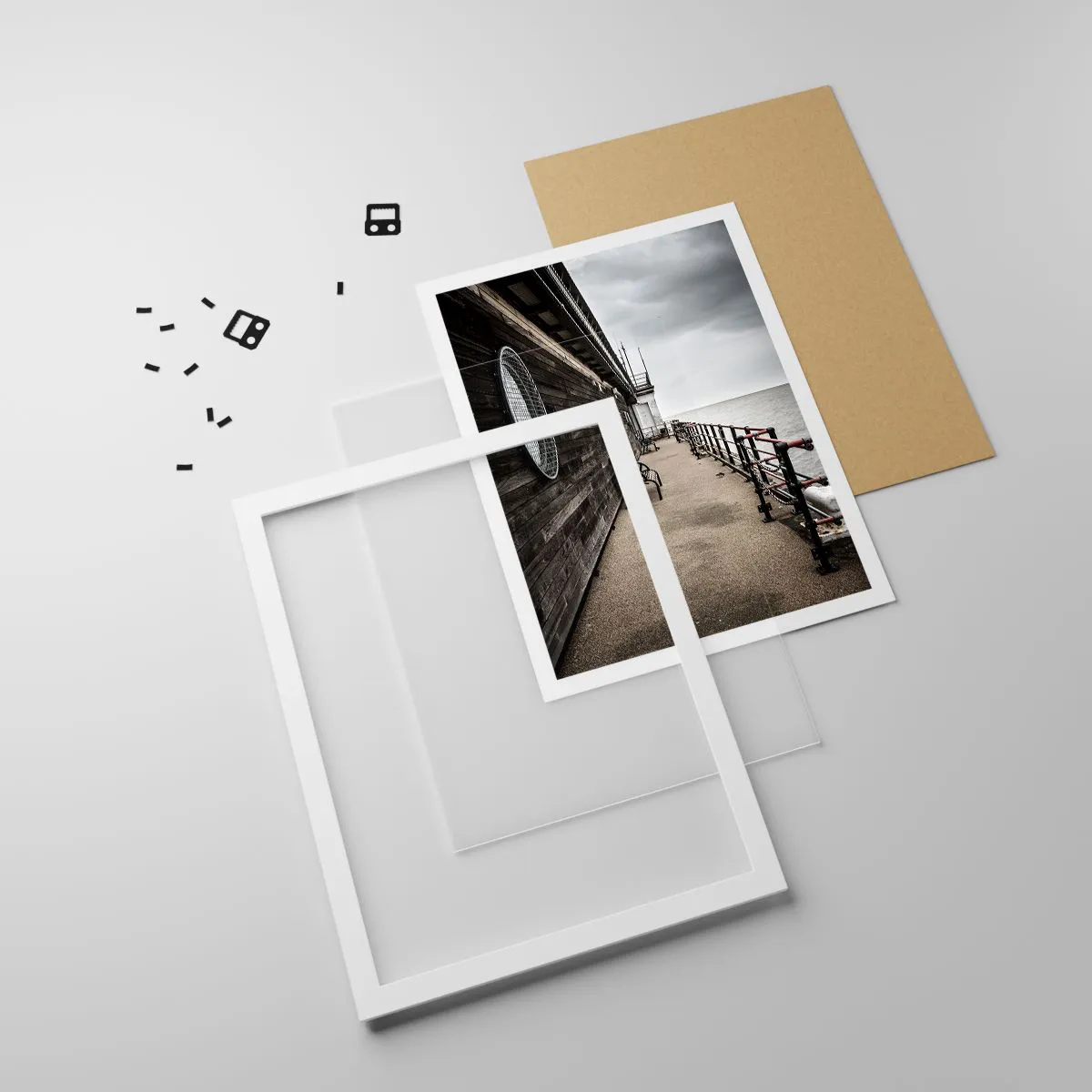 Affiche dans un cadre blanc - Poster - Le temps s'est arrêté - 50x70 cm