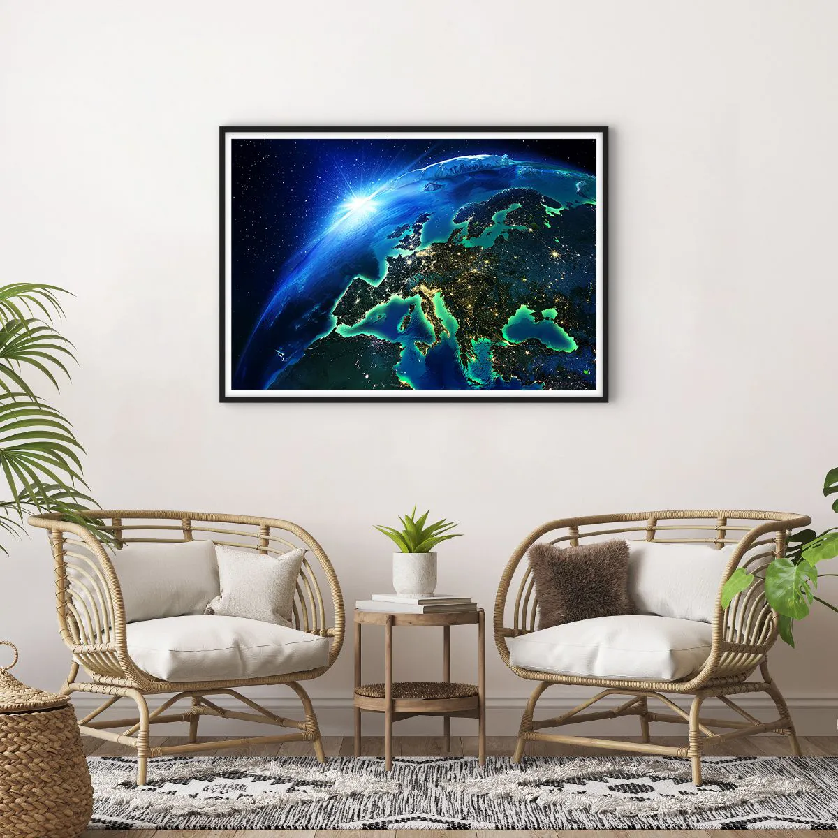 Poster in een zwarte lijst - Sprankelend Europa - 100x70 cm