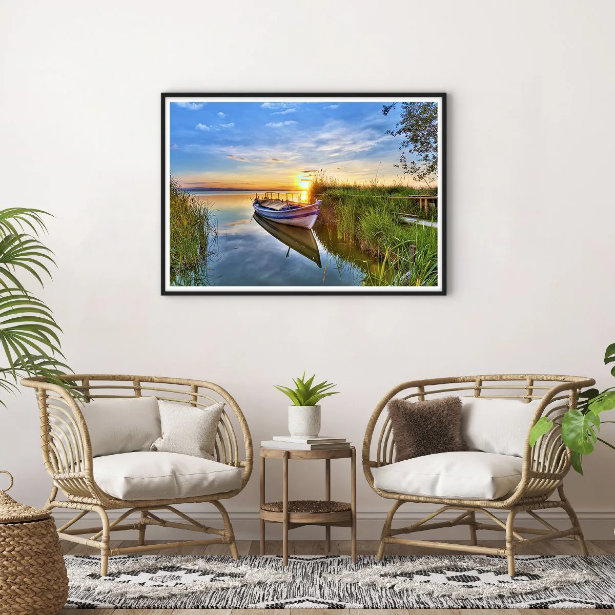 Affisch i svart ram - Uppfyllda drömmars vik - 100x70 cm