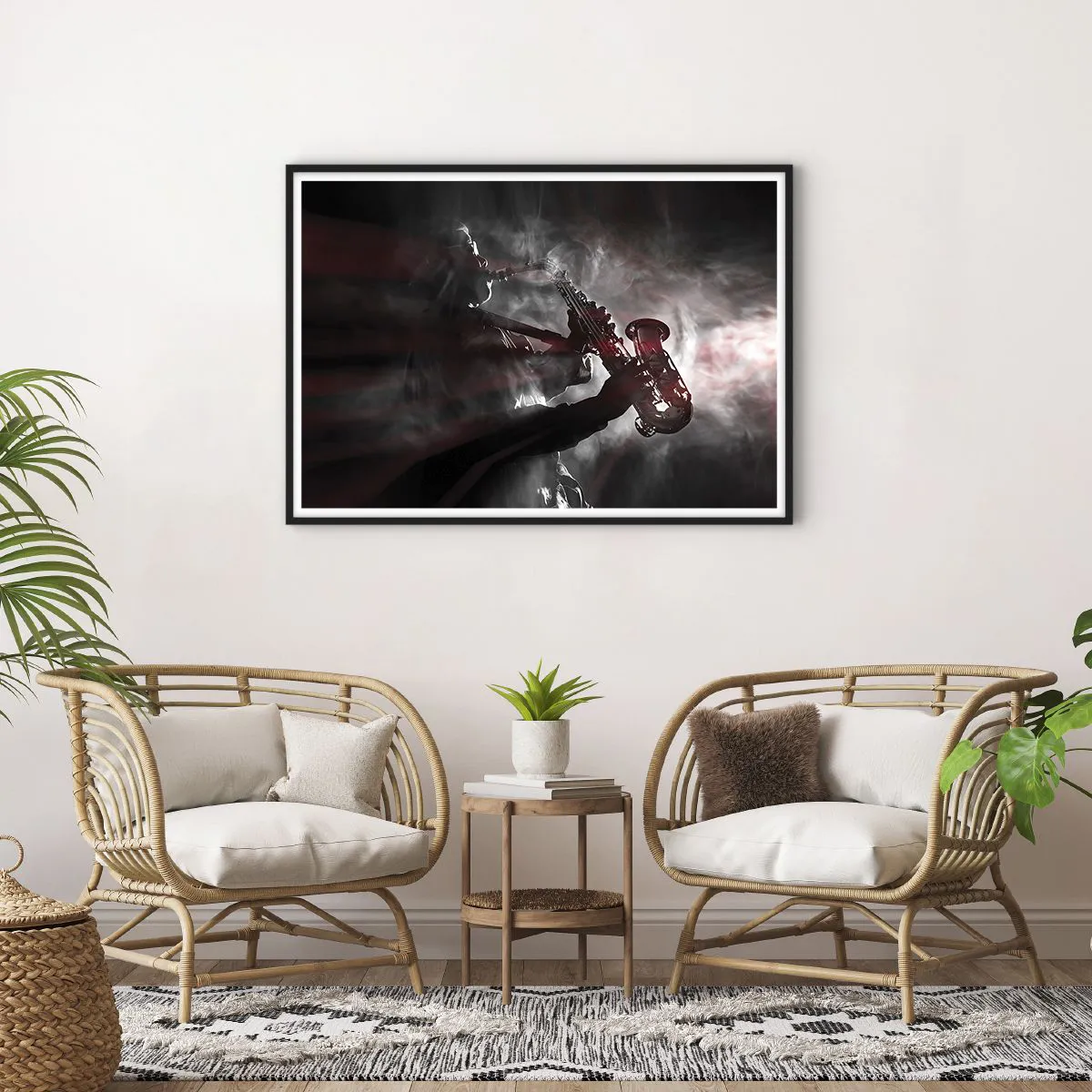 Plakát v černém rámu - V oparu jazzu - 100x70 cm