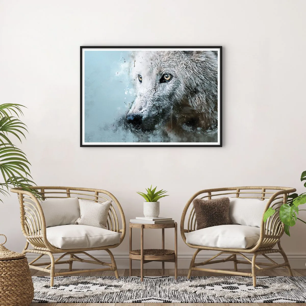 Poster în ramă neagră - Faceți cunoștință cu sufletul lupului - 100x70 cm