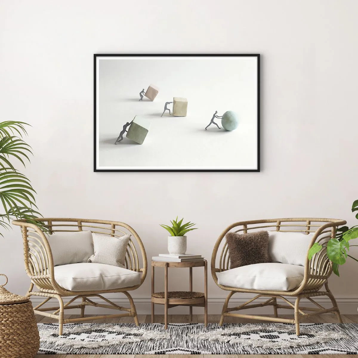 Plakat i sort ramme - Selve livet - 100x70 cm