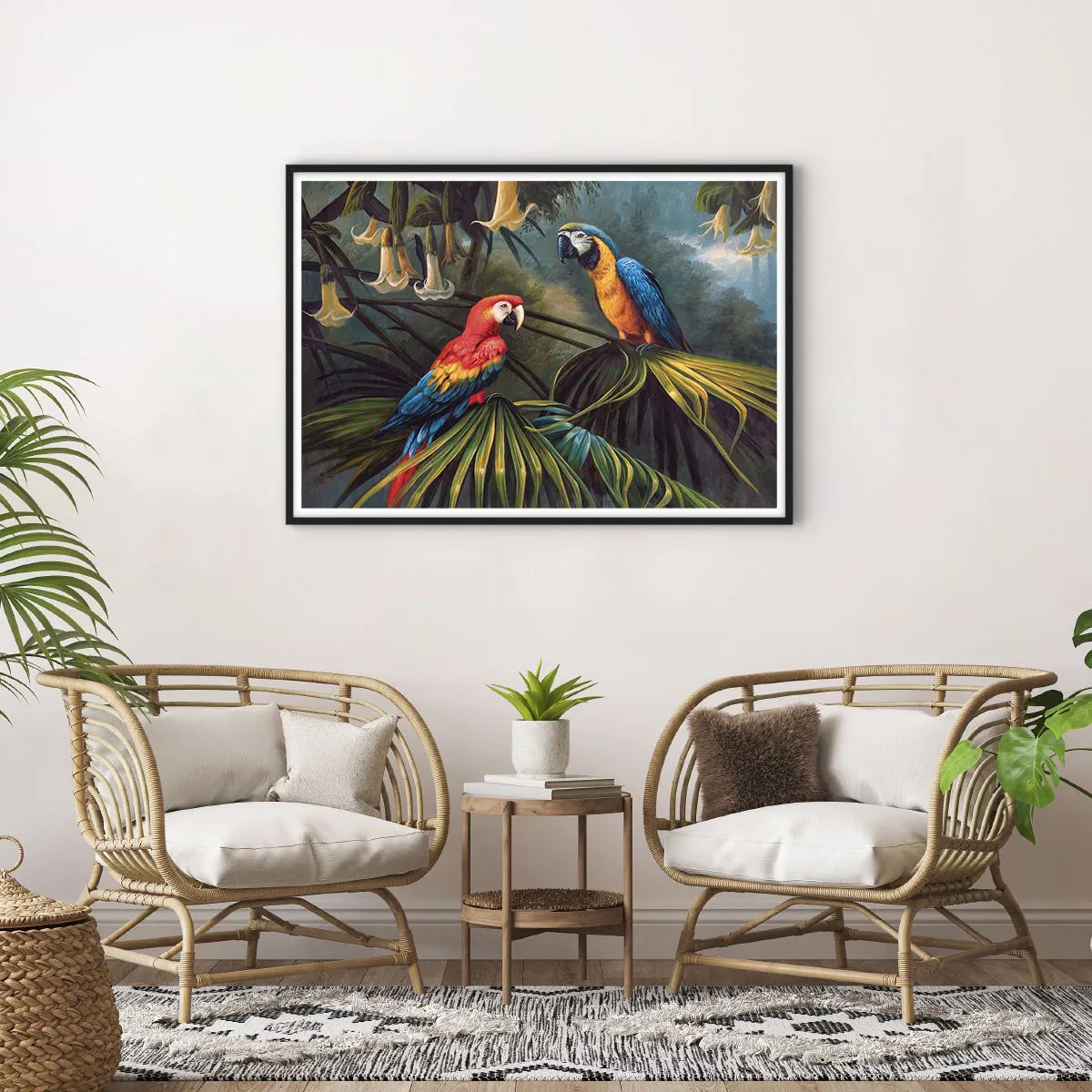 Affisch i svart ram - Romantiken i tropikerna - 100x70 cm