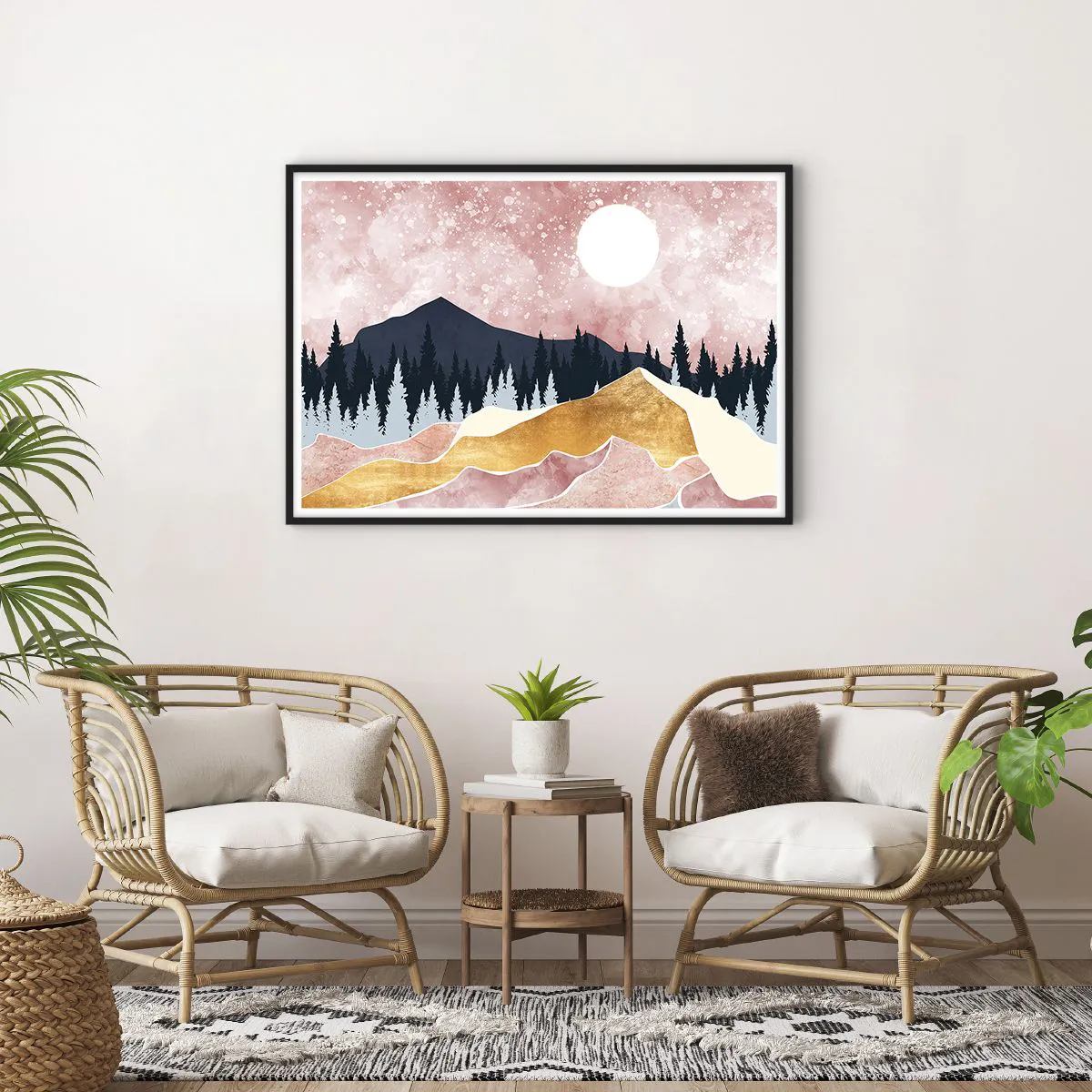 Plakat i sort ramme - Nattevagt - 100x70 cm