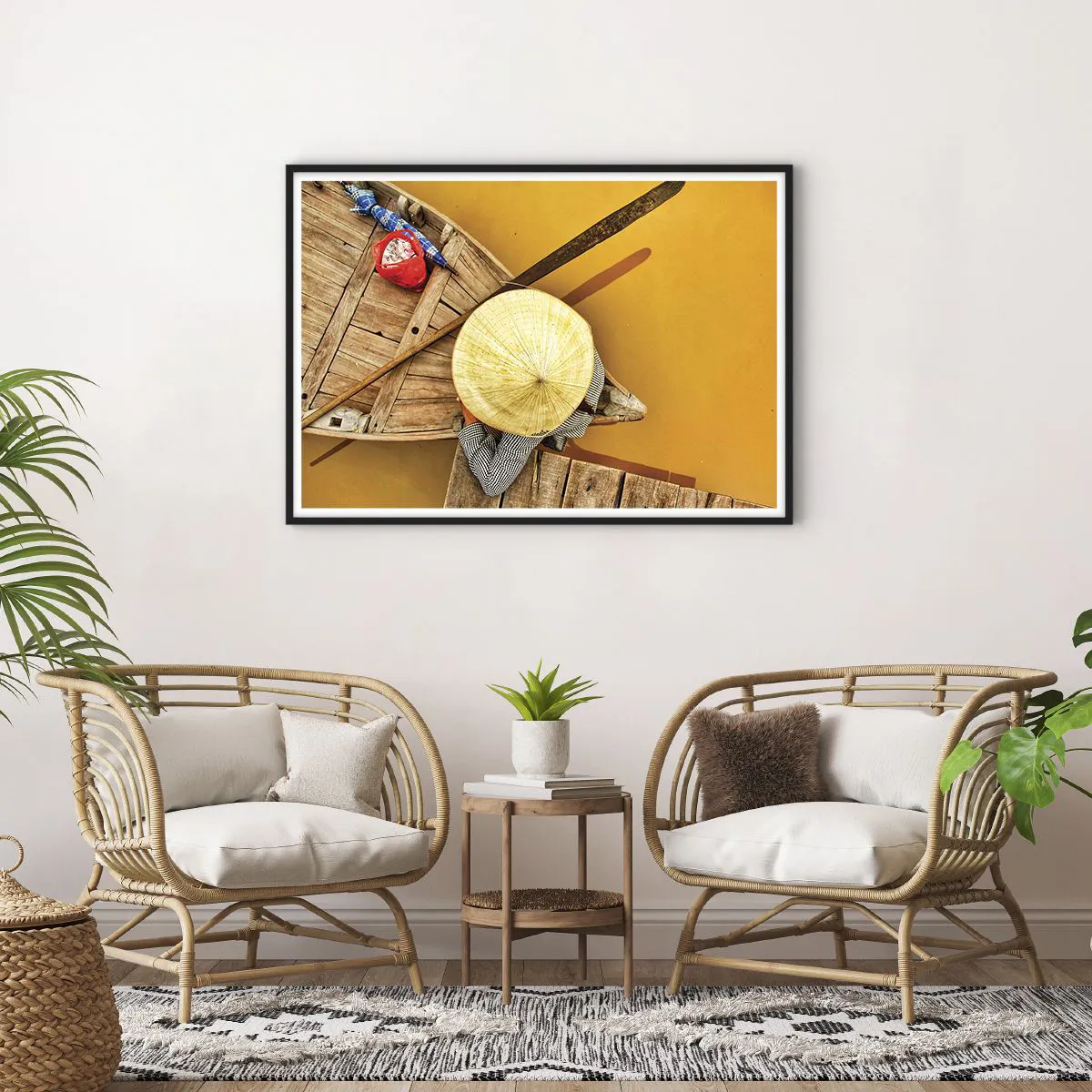 Pôster com moldura preta - A vida no rio amarelo - 100x70 cm