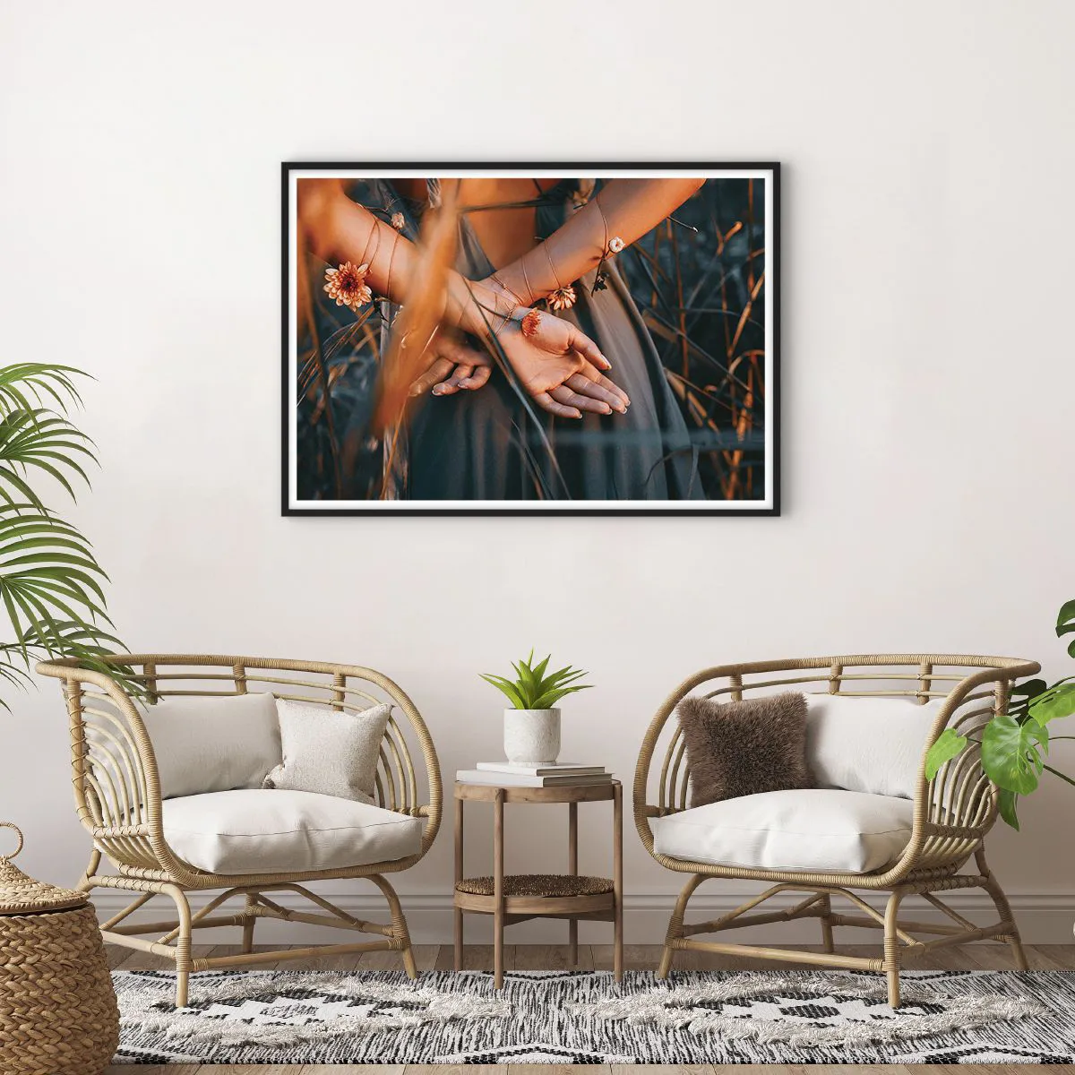 Poster in black frame - Connected with Nature - 100x70 cm