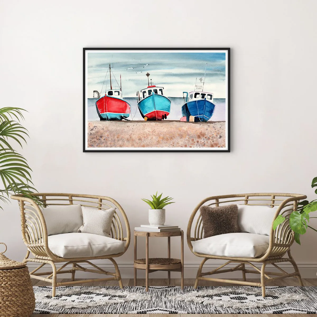 Poster in black frame - Ready for Fishing - 100x70 cm