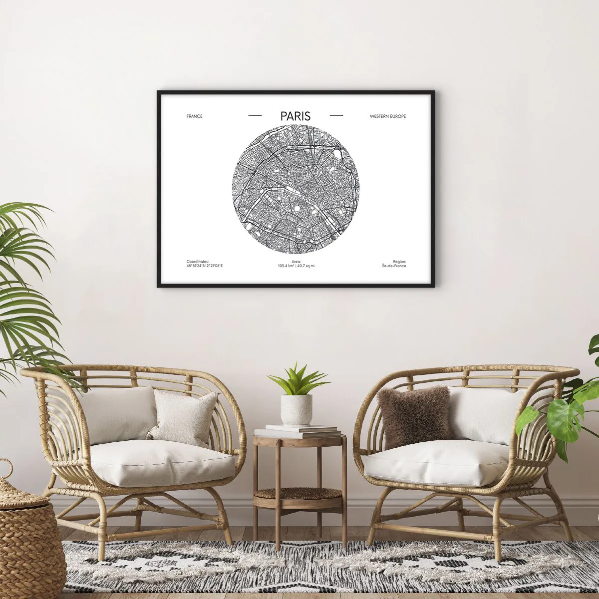 Plakát v černém rámu - Anatomie Paříže - 100x70 cm