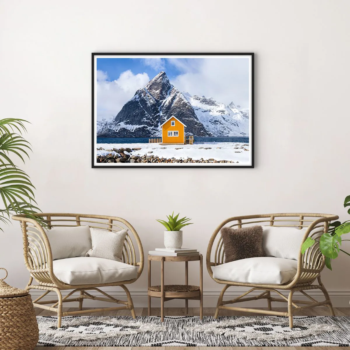 Affisch i svart ram - Skandinavisk semester - 100x70 cm