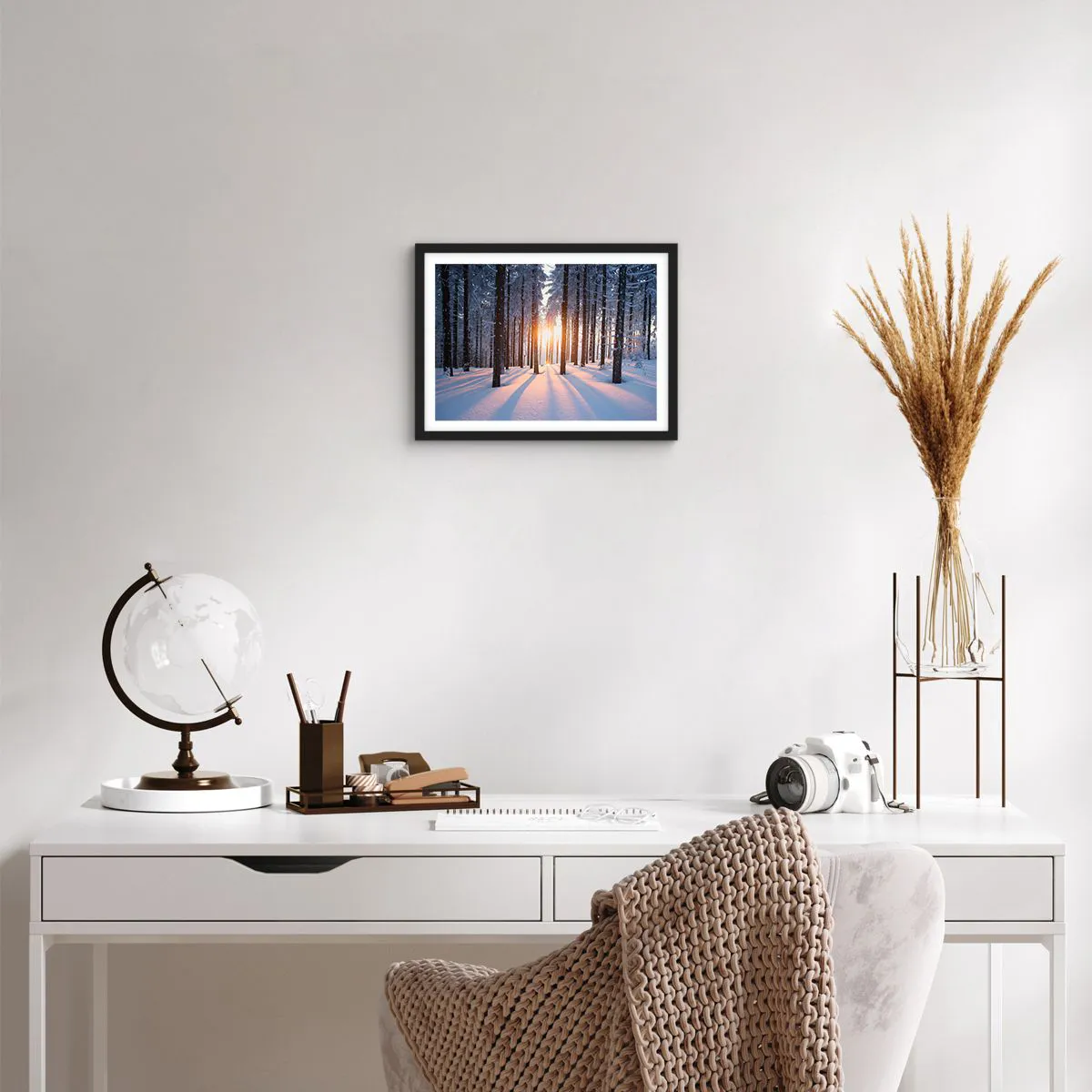 Affiche dans un cadre noir - Poster - Clairement en noir et blanc - 40x30 cm