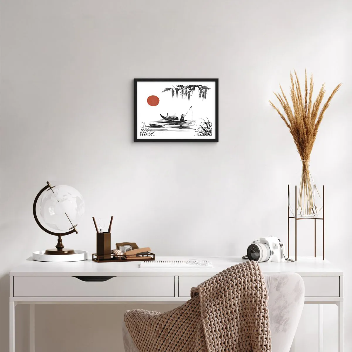 Affiche dans un cadre noir - Poster - Après-midi asiatique - 40x30 cm