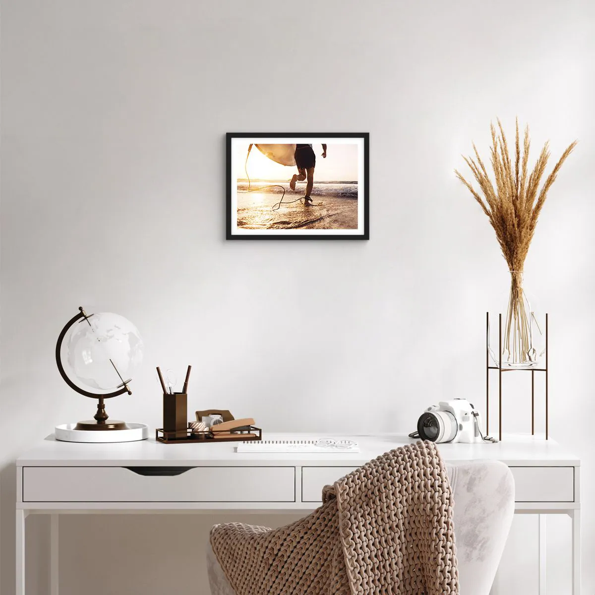 Poster in cornice nera - L'incontro delle onde - 40x30 cm