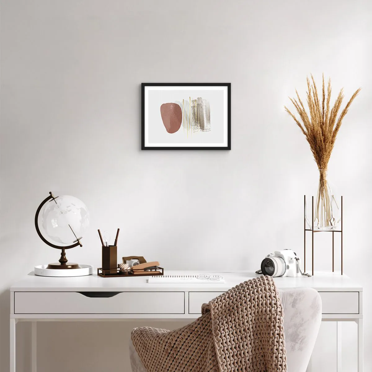 Plakat i sort ramme - Abstrakt kolonnade - 40x30 cm