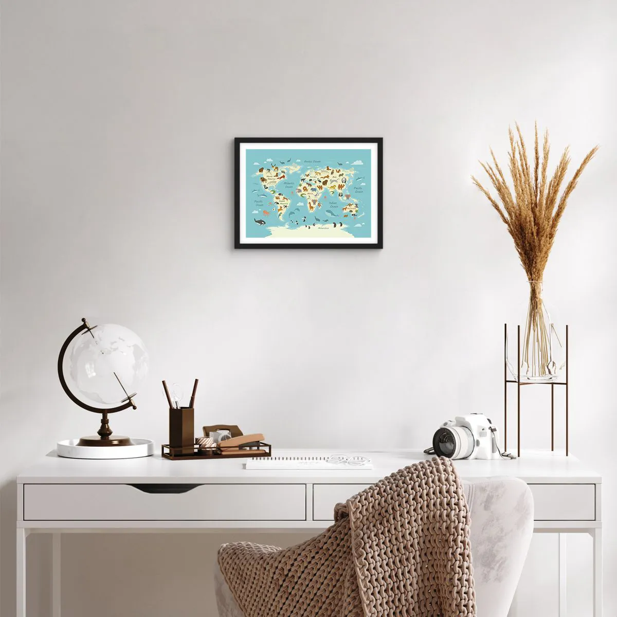 Plakat i sort ramme - Gode naboer - 40x30 cm