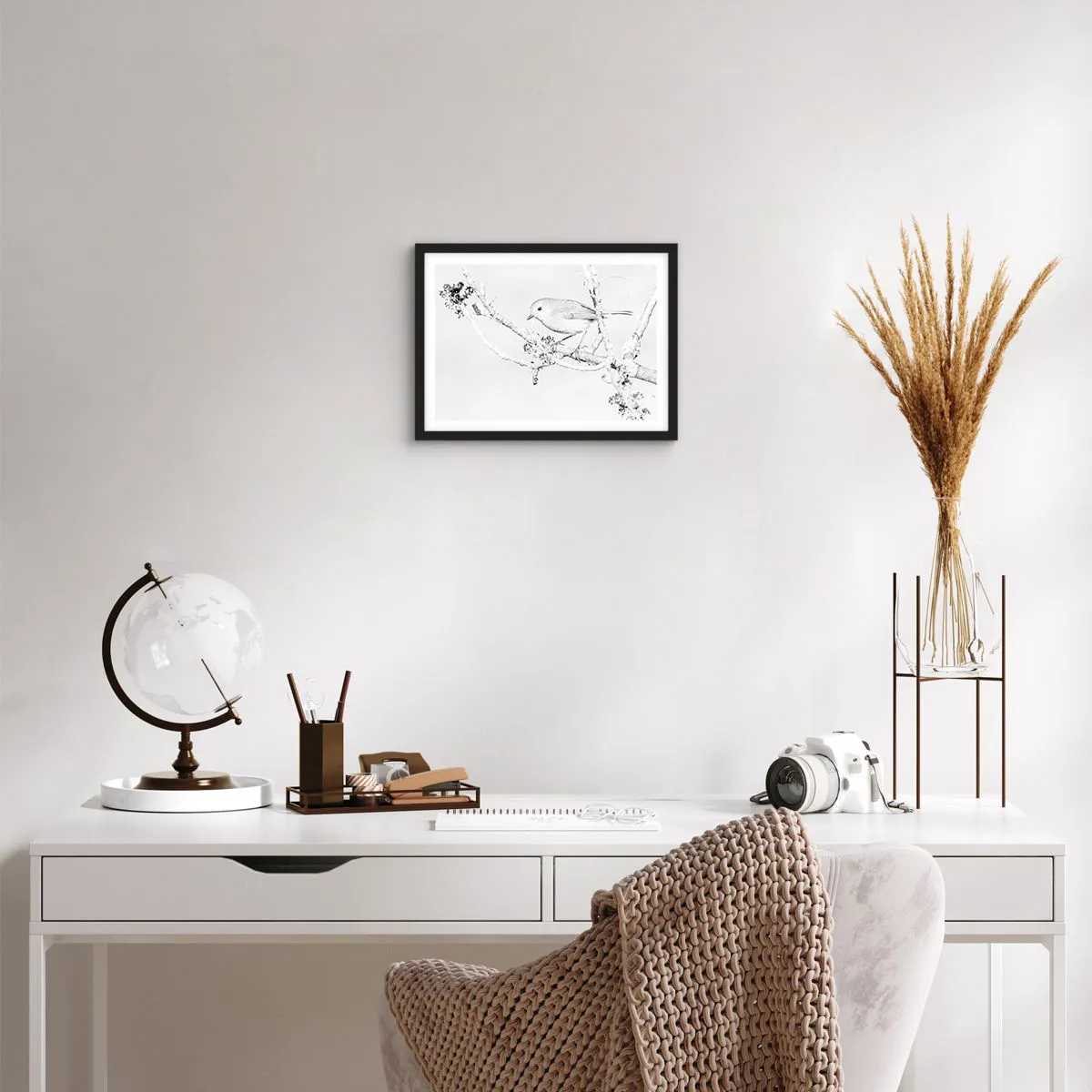 Plakat i sort ramme - Vintermorgen - 40x30 cm