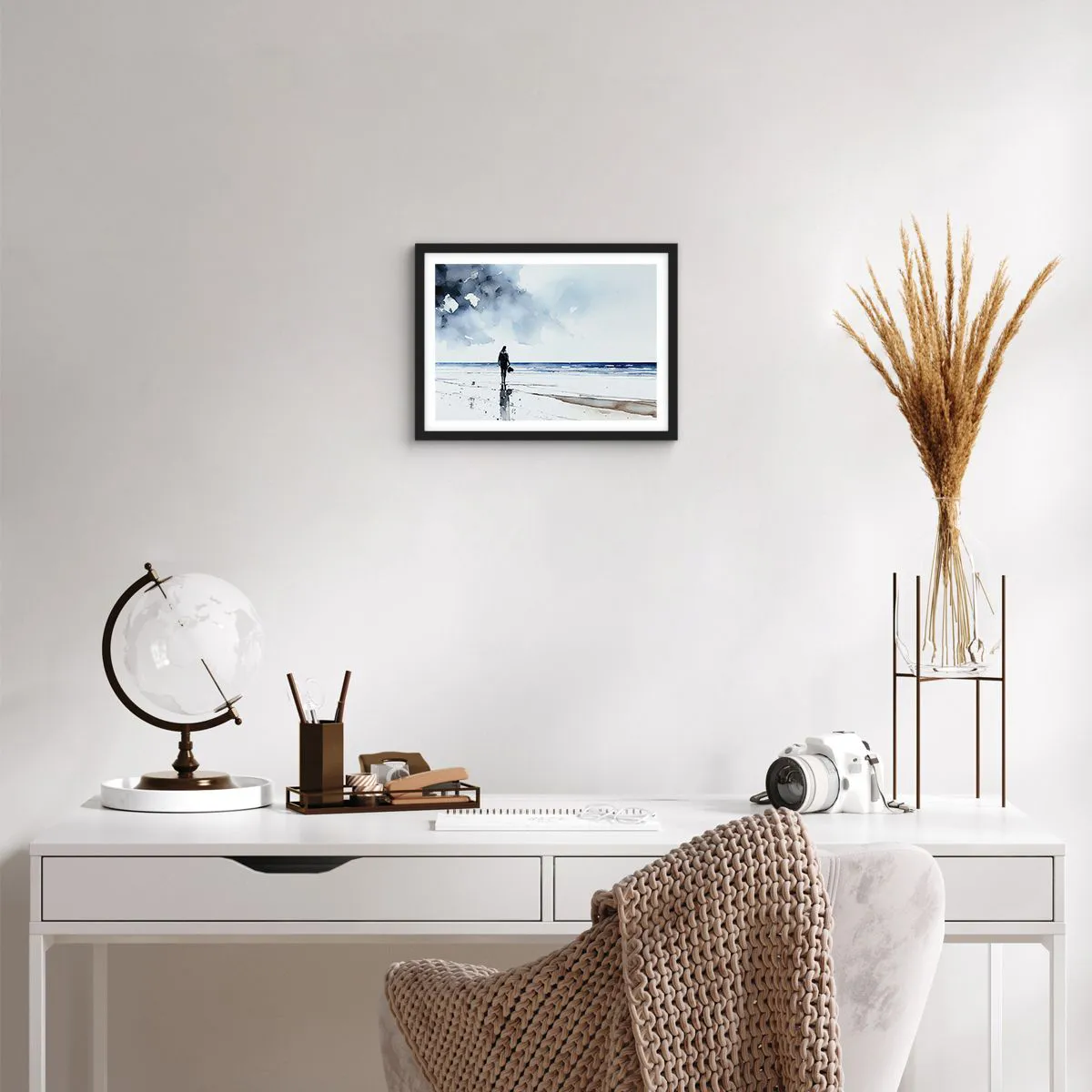 Poster in einem schwarzem Rahmen - Gespräch mit dem Meer - 40x30 cm