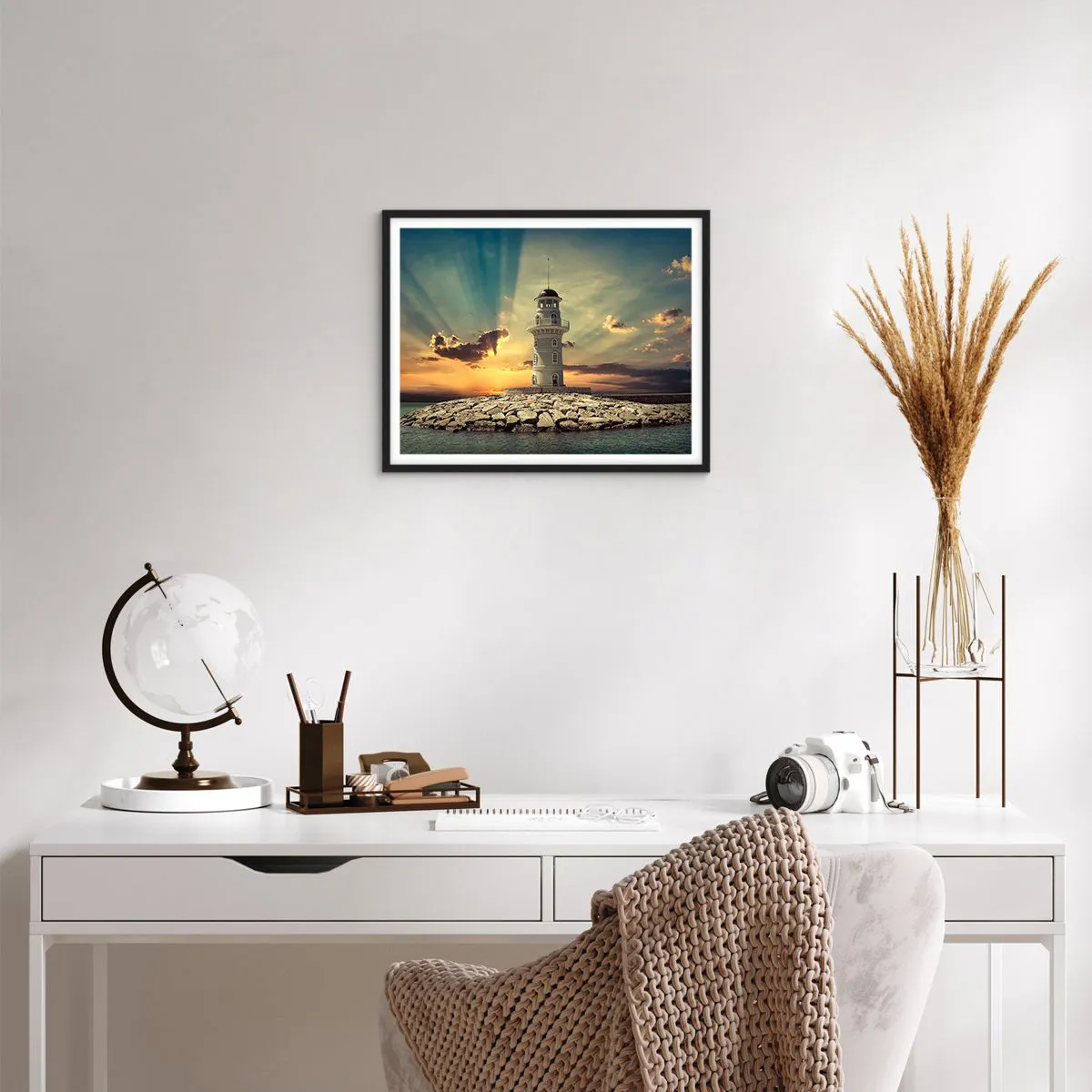 Poster in cornice nera - Luce - Bontà - Bellezza - 50x40 cm