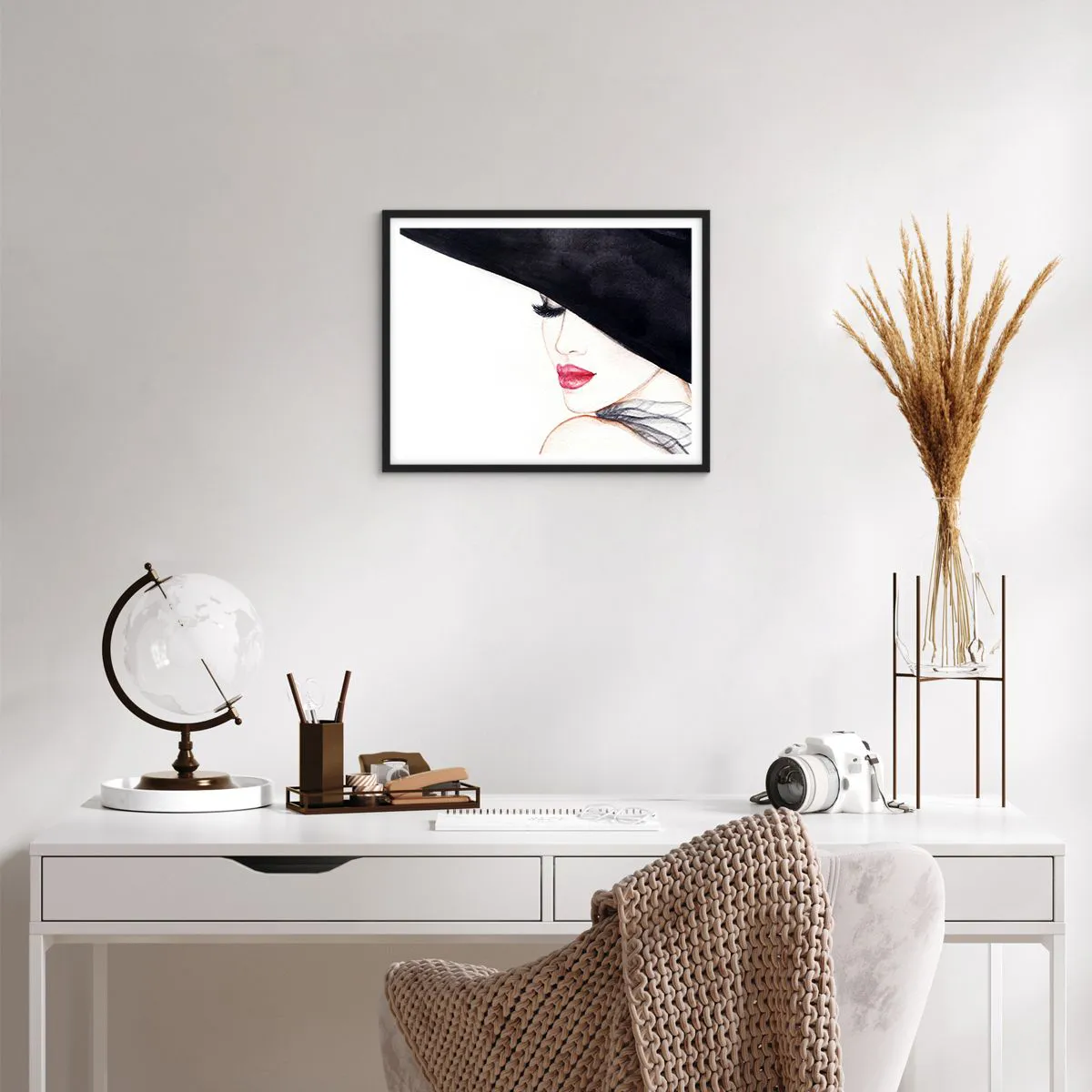 Poster in een zwarte lijst - Elegantie en sensualiteit - 50x40 cm