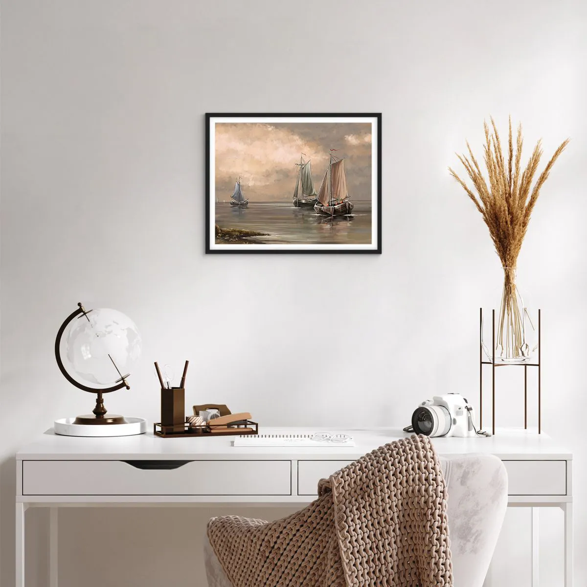 Plakat w czarnej ramie - Powrót żeglarzy - 50x40 cm