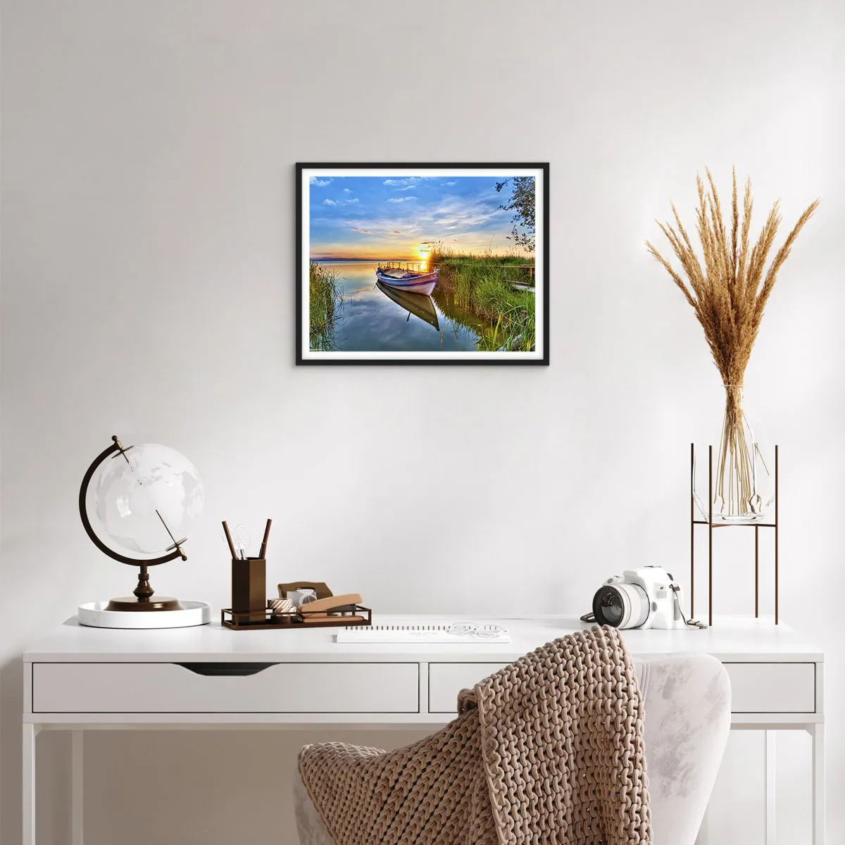 Affisch i svart ram - Uppfyllda drömmars vik - 50x40 cm