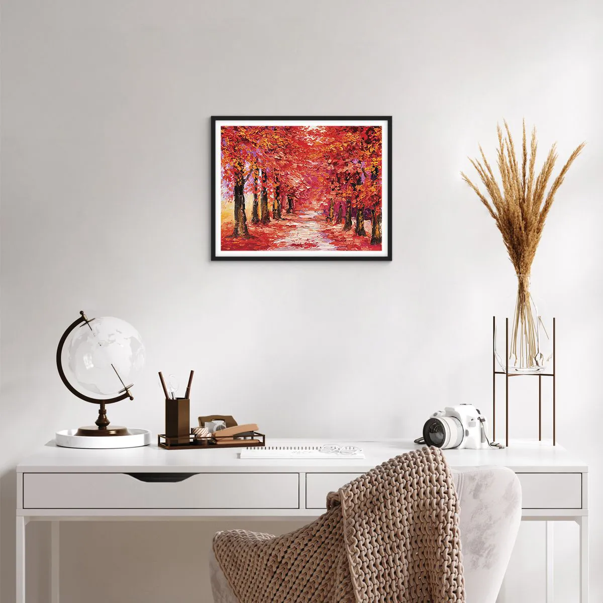 Plakat i sort ramme - Efterårets indtryk - 50x40 cm