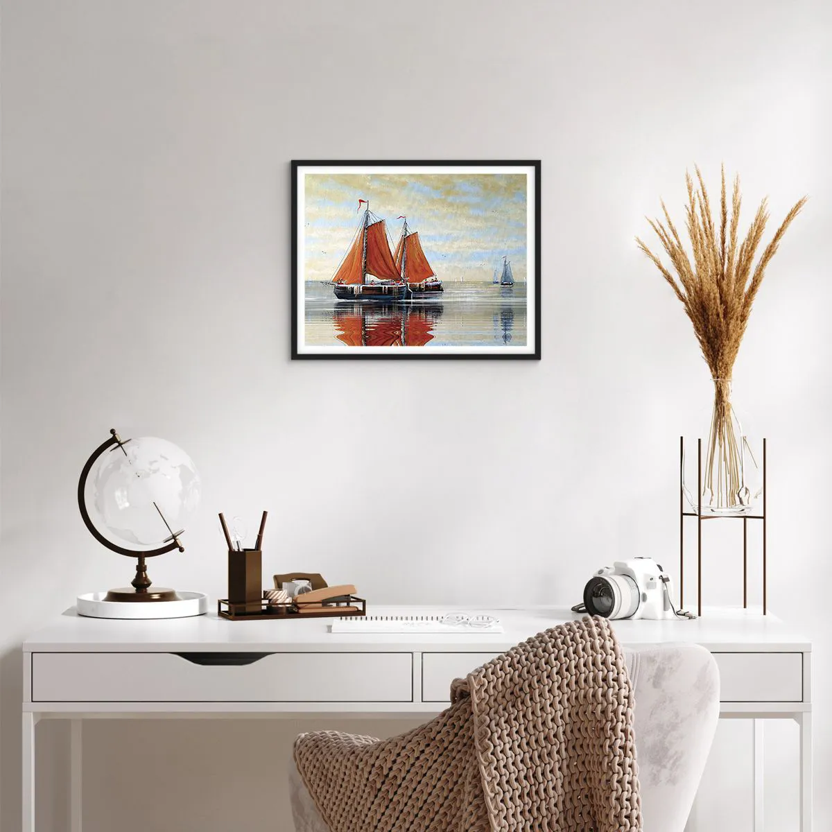 Affiche dans un cadre noir - Poster - He, navigue, marin - 50x40 cm