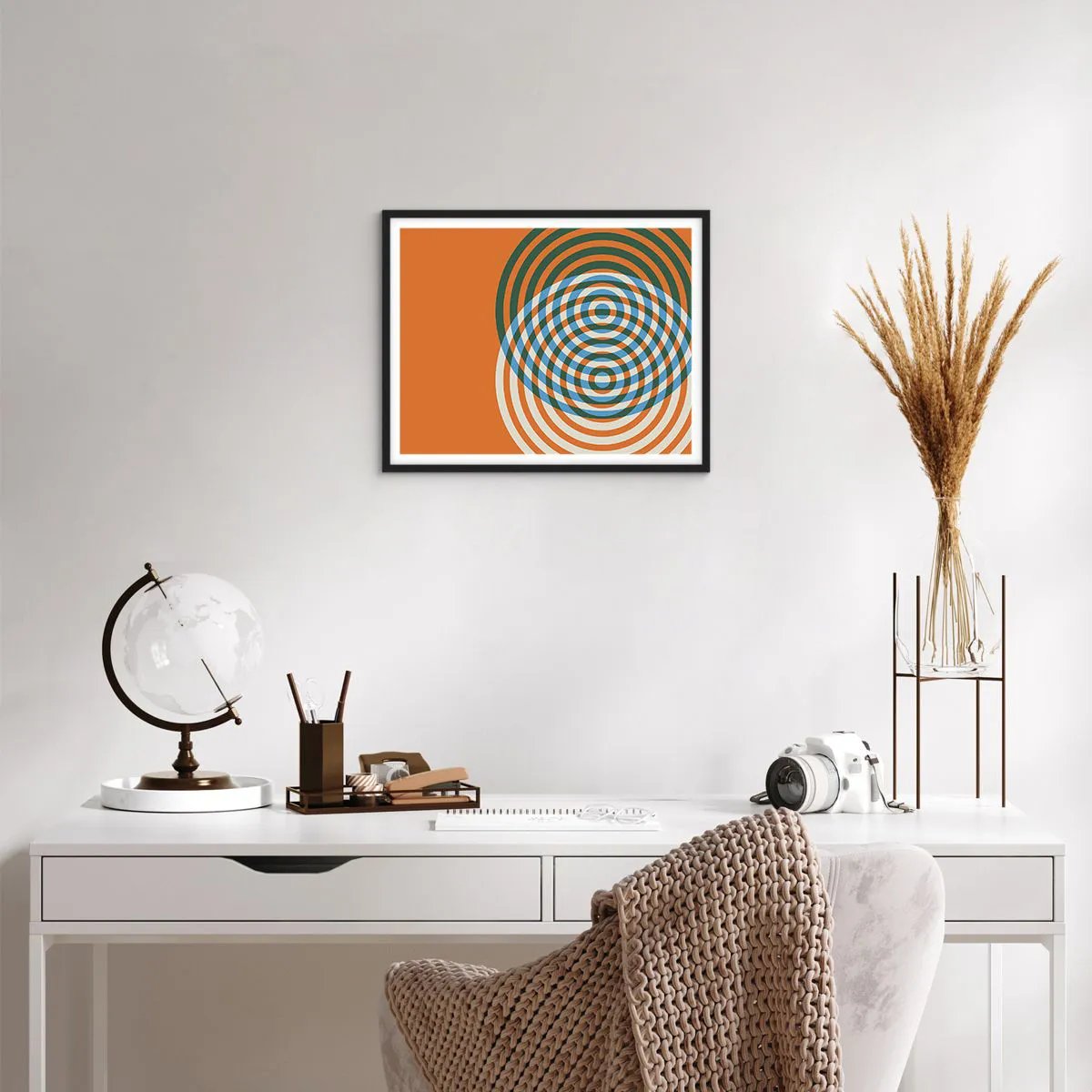 Poster in black frame - Abstract Variation on a Circle - 50x40 cm