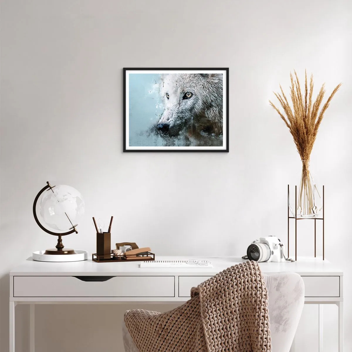 Pôster com moldura preta - Conheça a alma do lobo - 50x40 cm