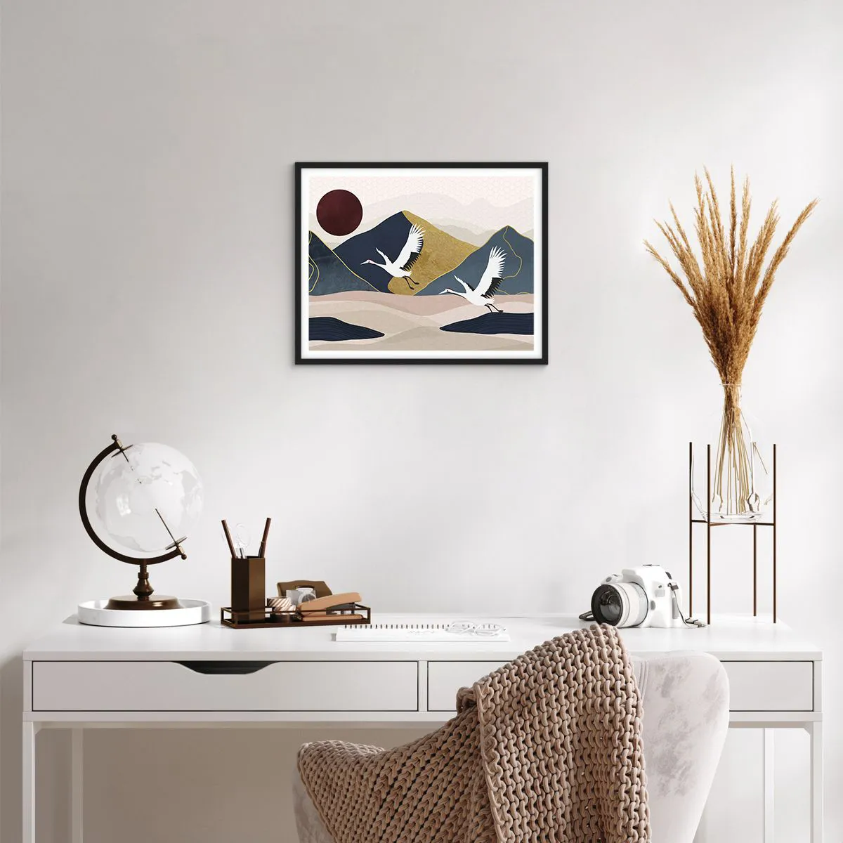 Affiche dans un cadre noir - Poster - Encore une fois, la journée s'est ÉCOULÉE - 50x40 cm