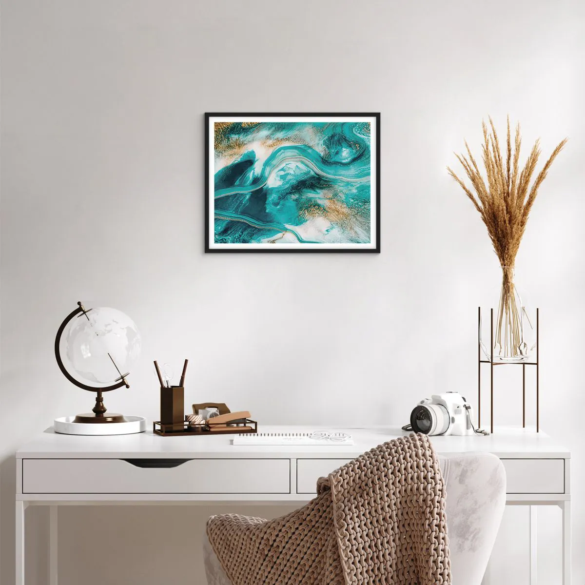 Plakát v černém rámu - Řeka zlata - 50x40 cm