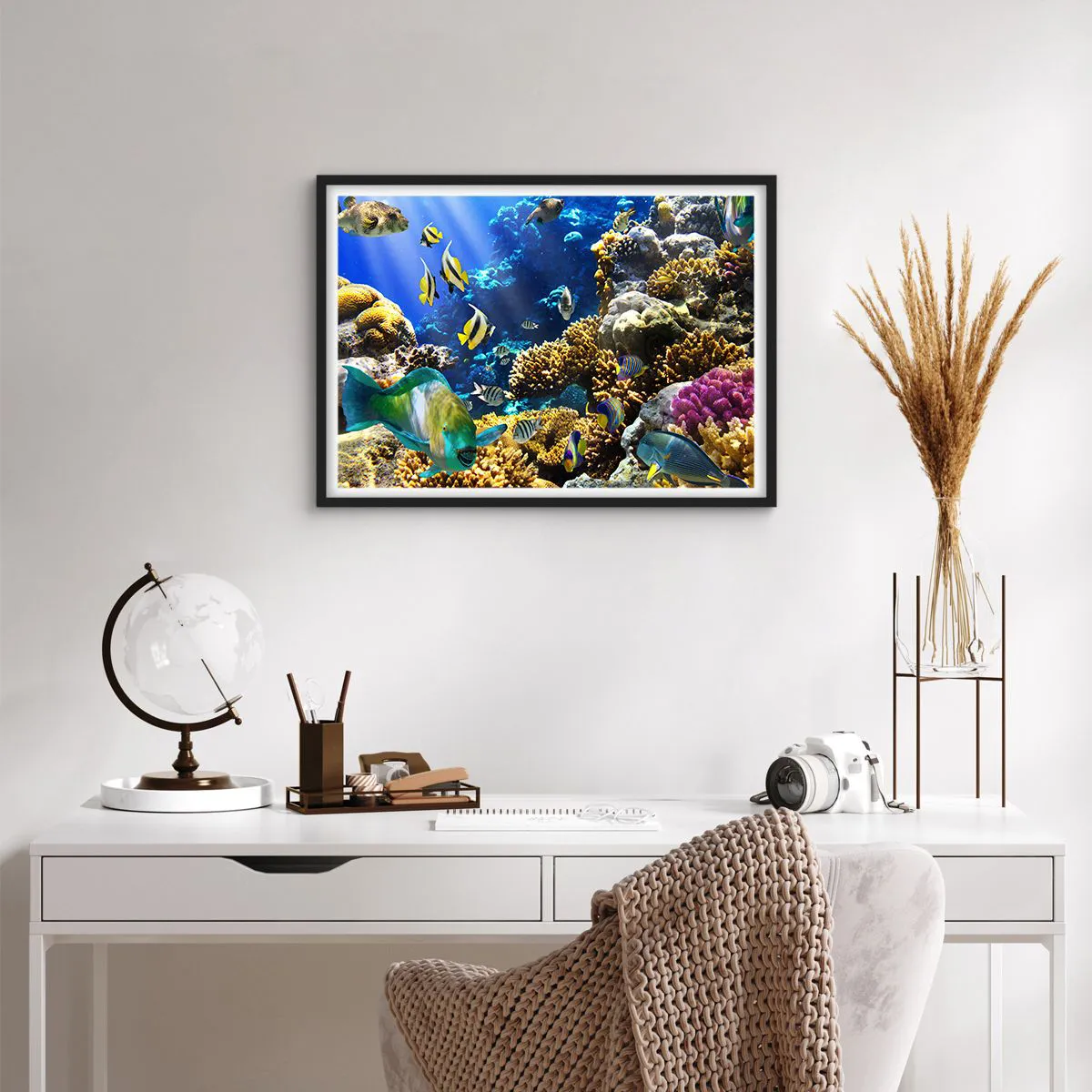 Pôster com moldura preta - Tráfego intenso no percurso de férias - 70x50 cm