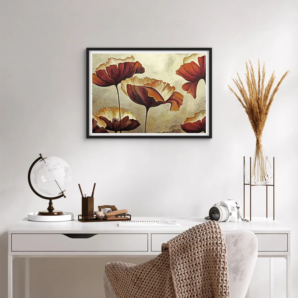 Affisch i svart ram - Ängsblommor - 70x50 cm