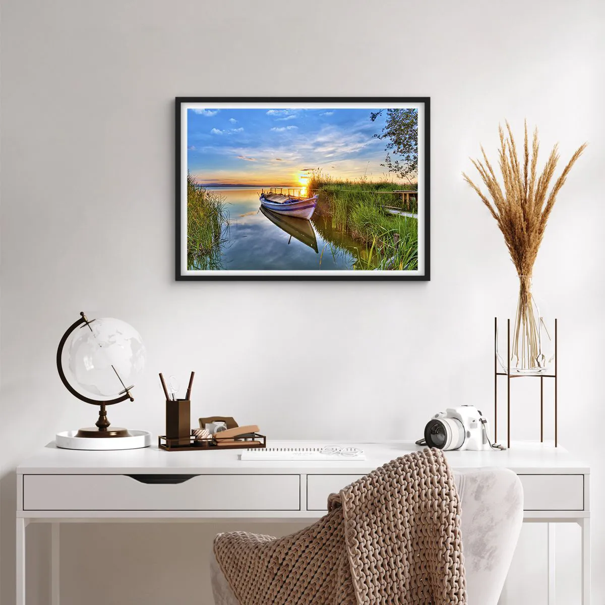 Affisch i svart ram - Uppfyllda drömmars vik - 70x50 cm