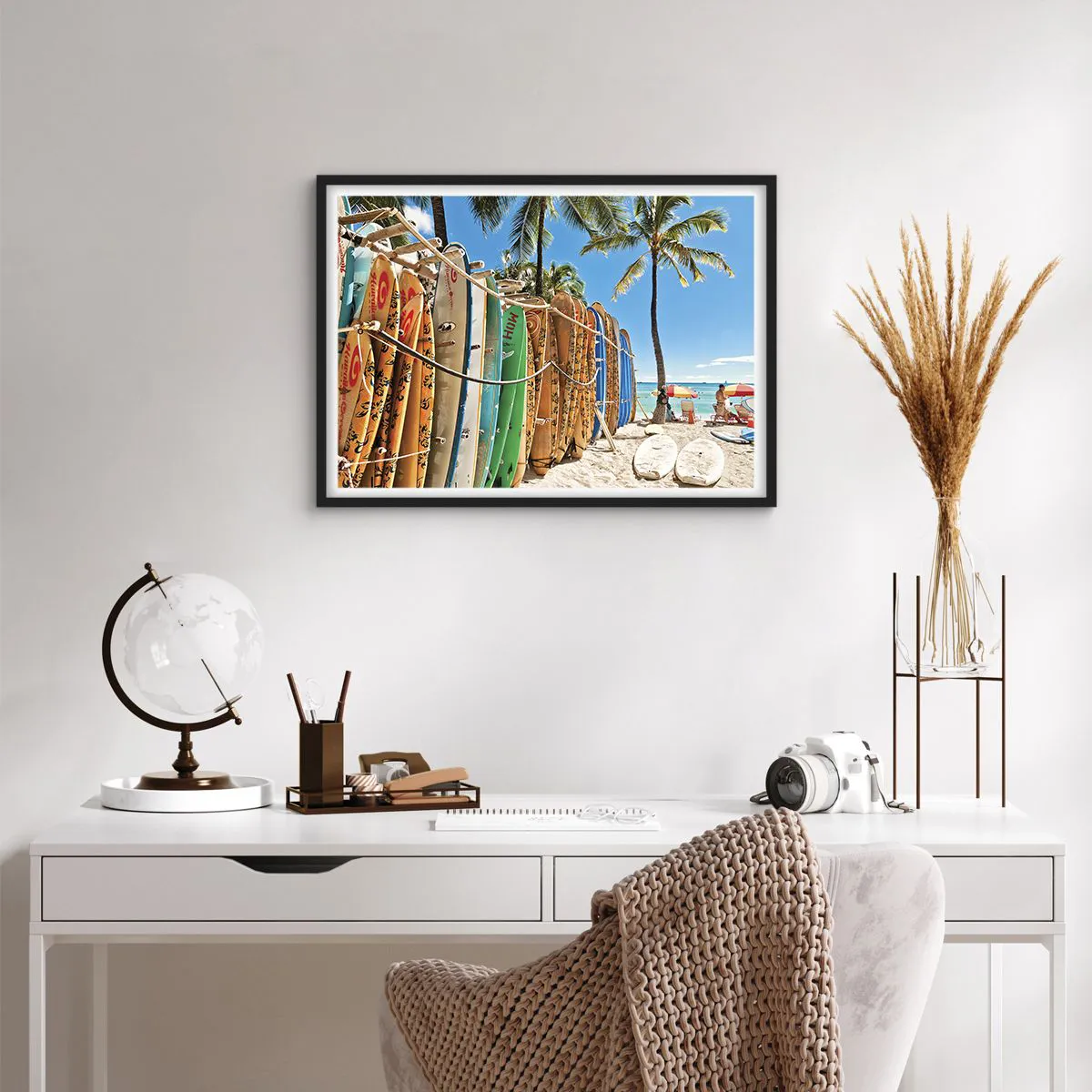 Plakat i sort ramme - Solrig sjov - 70x50 cm