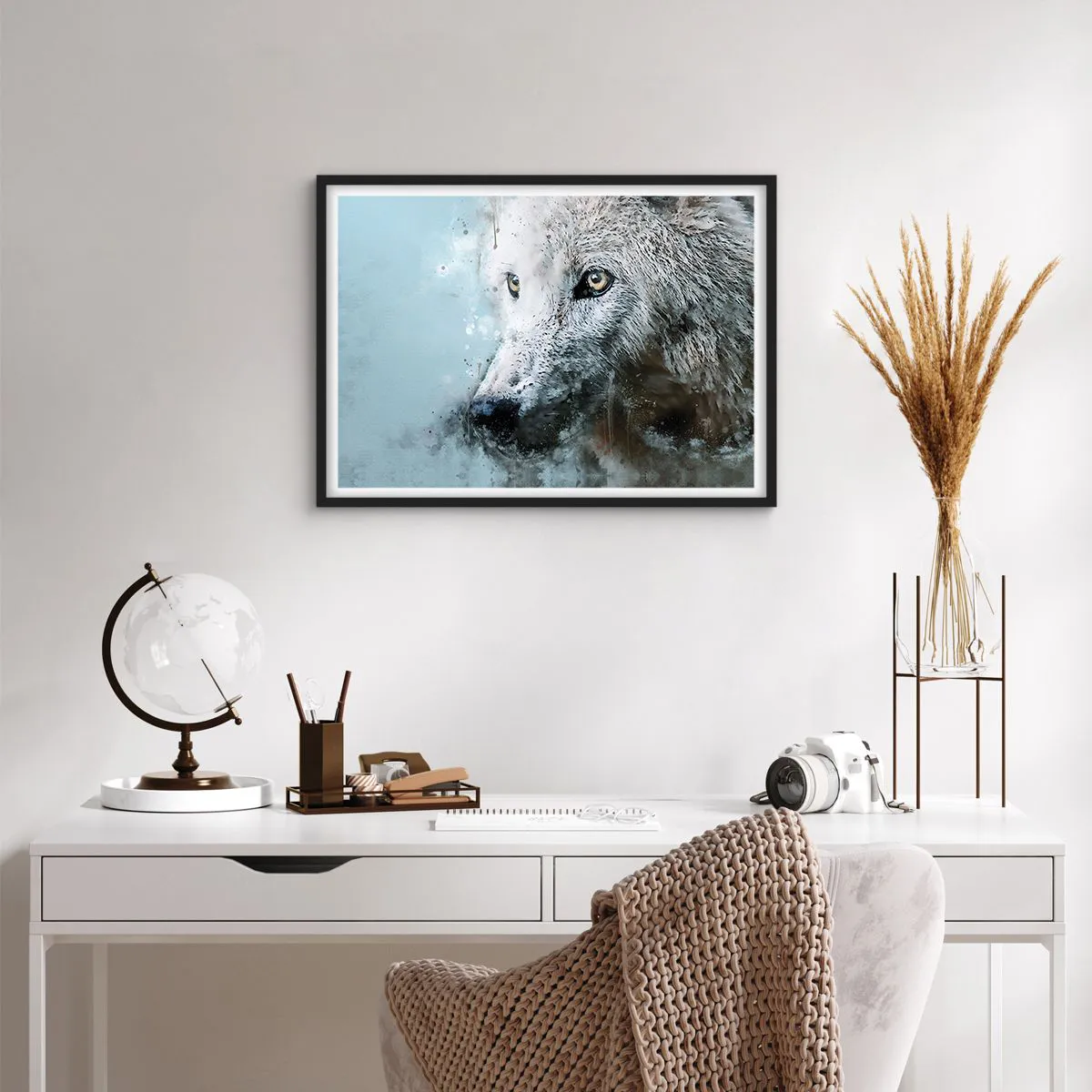 Plakat i sort ramme - Mød ulvesjælen - 70x50 cm