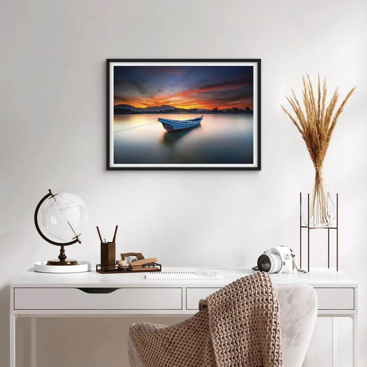 Pôster com moldura preta - Uma boa noite se aproxima - 70x50 cm