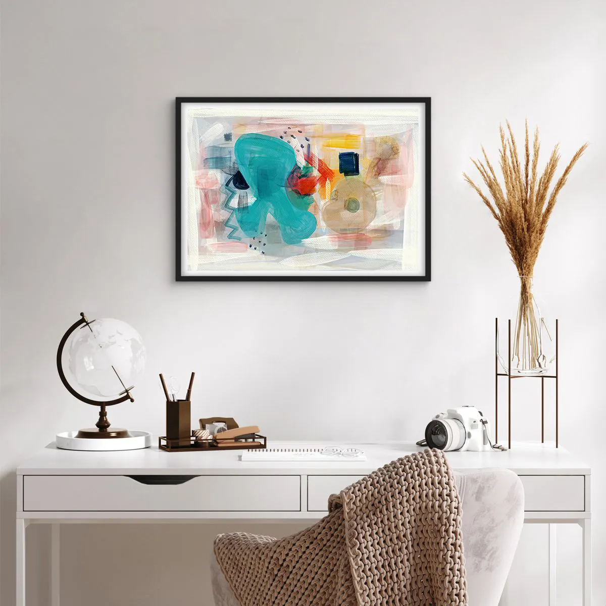 Plakat i sort ramme - Et farverigt spil - 70x50 cm