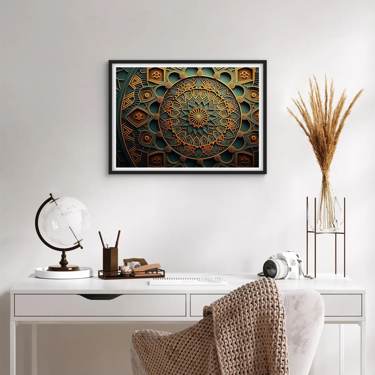 Pôster com moldura preta - Em uma atmosfera árabe - 70x50 cm