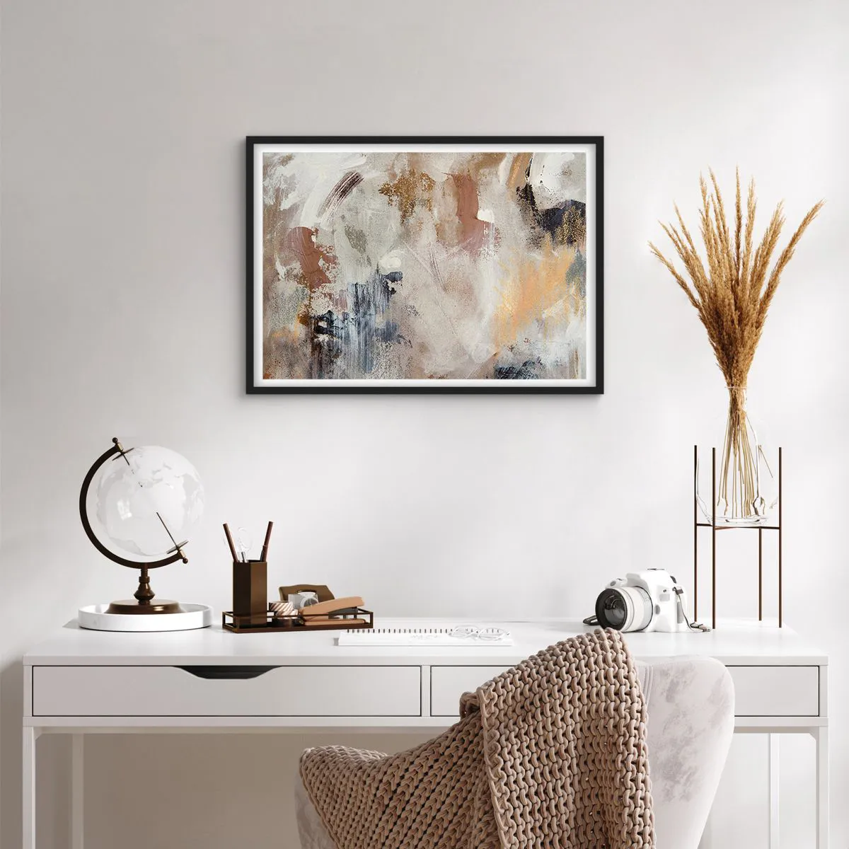 Poster in black frame - Foggy Abstract - 70x50 cm