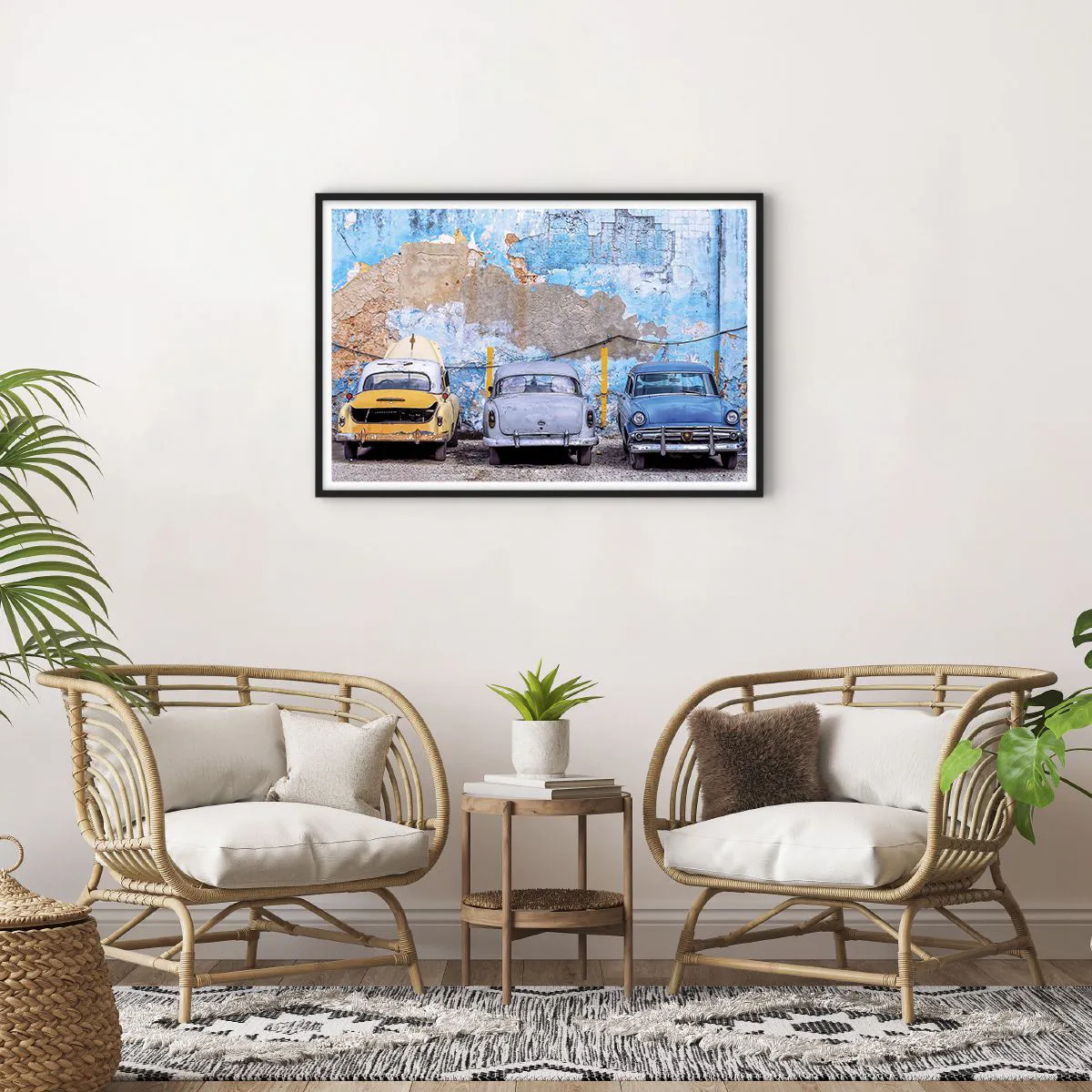 Poster in einem schwarzem Rahmen - Treffen der Veteranen - 91x61 cm