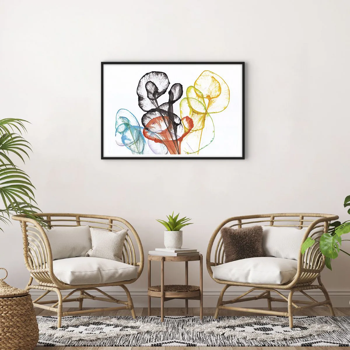 Poster in einem schwarzem Rahmen - Blumen mit Seele - 91x61 cm