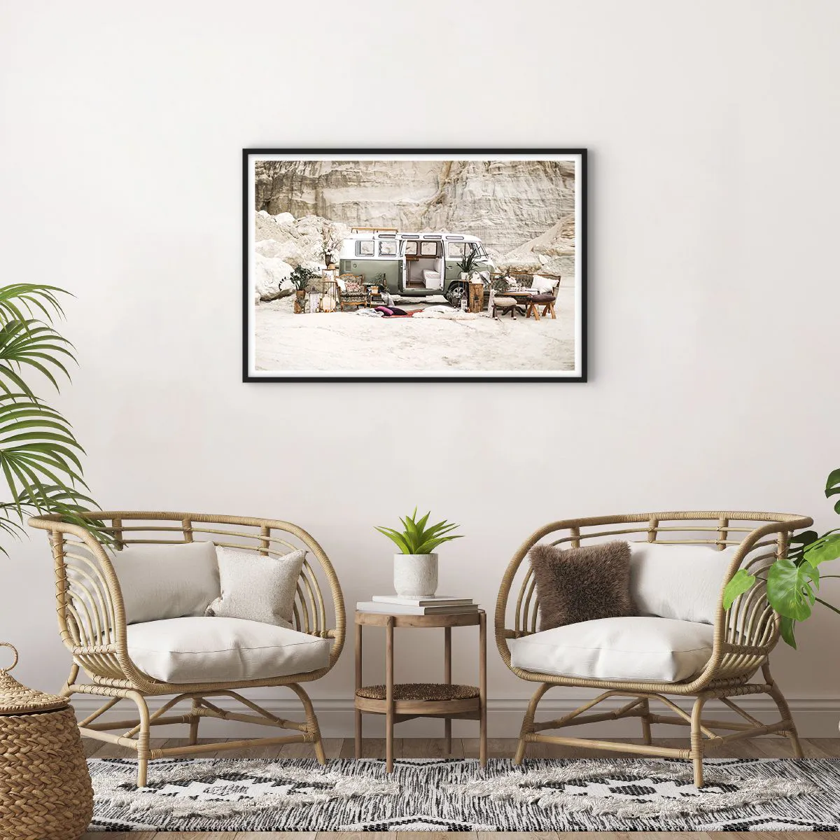 Plakat i sort ramme - Tid til at starte rejsen - 91x61 cm