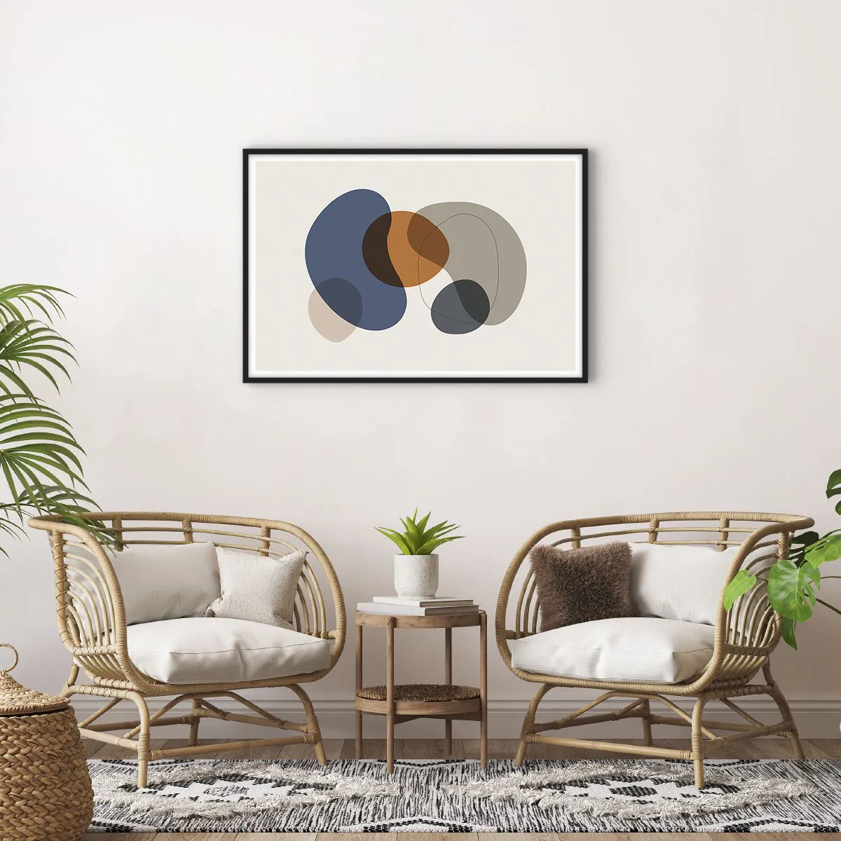 Affiche dans un cadre noir - Poster - Gouttes de couleur - 91x61 cm